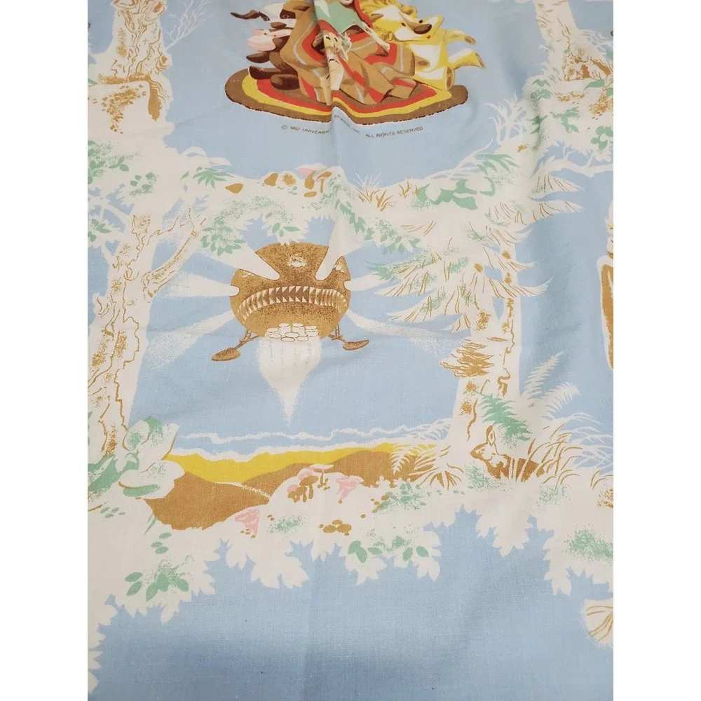 Vintage 1982 80s Light Blue ET the Extra Terrestrial Fabric Twin Fitted Sheet